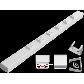 24” Hardwired Power Strip (NO Power Cord), 6 Vertical Outlets (NOT Tamper Resistant), NO Ears (Without mounting tabs on Both Ends), 15A (NOT a 20 Amp Unit), White