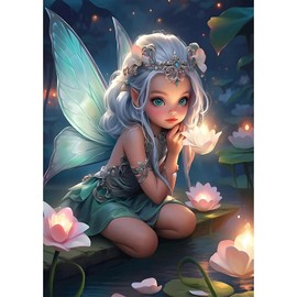 MEIYUDA Diamond Painting Art Fairy, 5D Diamond Painting Kits for Adults Kids Wall Art Diamond Painting Art, Diamond Painting Kit DIY Gem Art Crystal Art for Home Wall Decor 30x40cm
