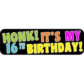 StickerTalk Honk Its My 16th Birthday Magnet, 10 inches by 3 inches