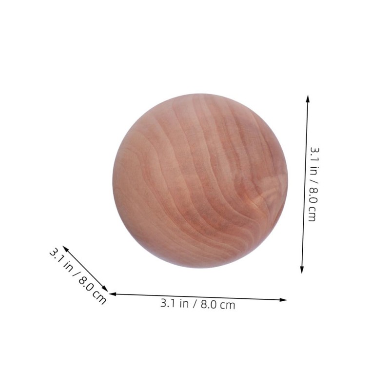 DOITOOL Wooden Round Ball Unfinished Natural Wood Craft Accessory for