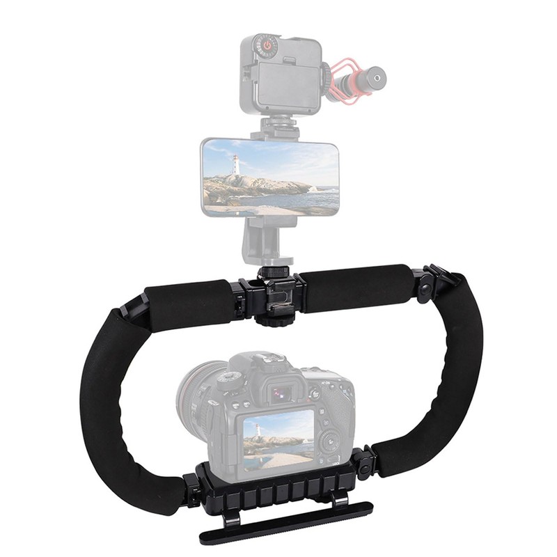 Handheld Camera Stabilizer Grip, Universal U Shaped Handle Works with