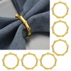 Lashua Pack of 6 napkin rings, gold, bamboo napkin ring,