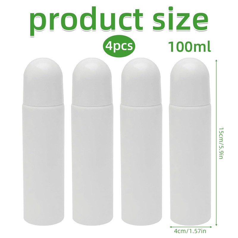 FangBoJie 4 Stück Deoroller Zum Befüllen (100ml)