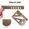 sourcing map 4pcs Triangular Ruler Set 15mm Aluminum Geometric Protractor