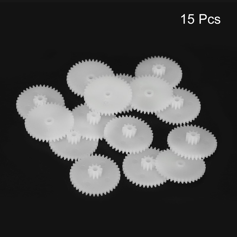 sourcing map 15Pcs Plastic Gears 40 Teeth Plastic Double Gears