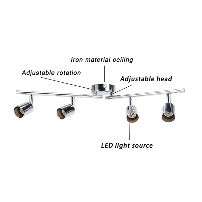 Lamp Holder 4 Head Adjustable Flexible Rotation GU10 Light Holder