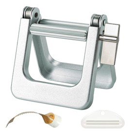 UDQYQ Metal Tube Squeezer Tube Squeezer for All Tubes Aluminium Toothpaste Tube Presser Plus with Long Size 8 cm for Artists, Hairdressing Salon, Painters (Silver)
