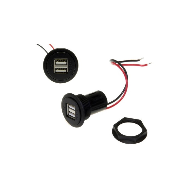 KFZ Auto Doppel USB 5V 2 x 2,5A Recessed socket
