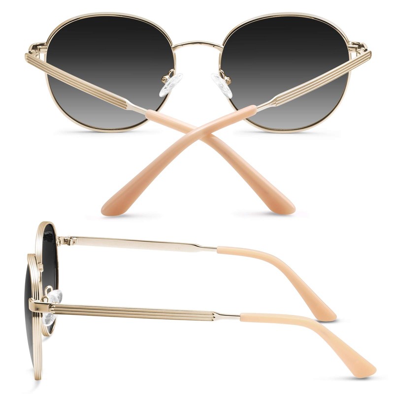 Carfia polarised Ladies Sunglasses, UV400 Retro Round Glasses, for Leisure