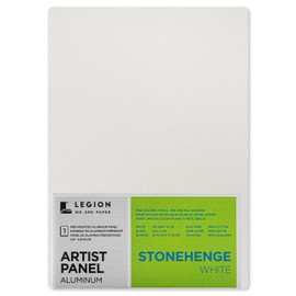 Legion Artist Panel, 1/8" Composite Brushed Aluminum with Stonehenge 100% Cotton White 250gsm Paper, 5 x 7 inches for Dry Media