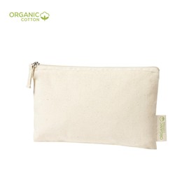 100% Organic Cotton Toiletry Bag 175gsm Natural Tone Toiletry Bag for Women with Zipper and Matching Handle Cosmetic Bag Cosmetic Bag for Travel, Ecru