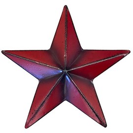 Clovers Garden 6” Metal Barn Stars (Set of 3) Red, White, Blue Star Wall Decor Rustic Farmhouse Hanging Patriotic Texas Star, Indoor Outdoor American Vintage Wall Art Decoration
