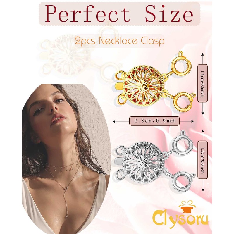 Necklace Layering Clasps Separator for Women 14k Gold Silver Tangle