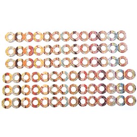 Unknown Distressed Circles Gold Foil Accent 6 pc 6" x 1/2" Cardstock Stickers