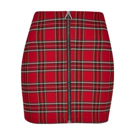 Urban Classics Women's Short Checker Skirt Dress, Multicoloured (Red/Blk 00200)