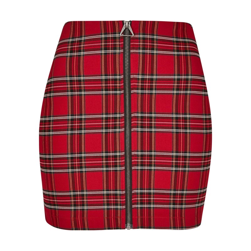 Urban Classics Women's Short Checker Skirt Dress, Multicoloured (Red/Blk 00200)