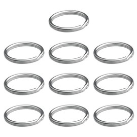 Marine Grade 316 Stainless Steel Key Ring Key Chain Heavy Duty Keychain Split Ring Connector for Scuba Gear BCD Attachment (Round 25mmx10)