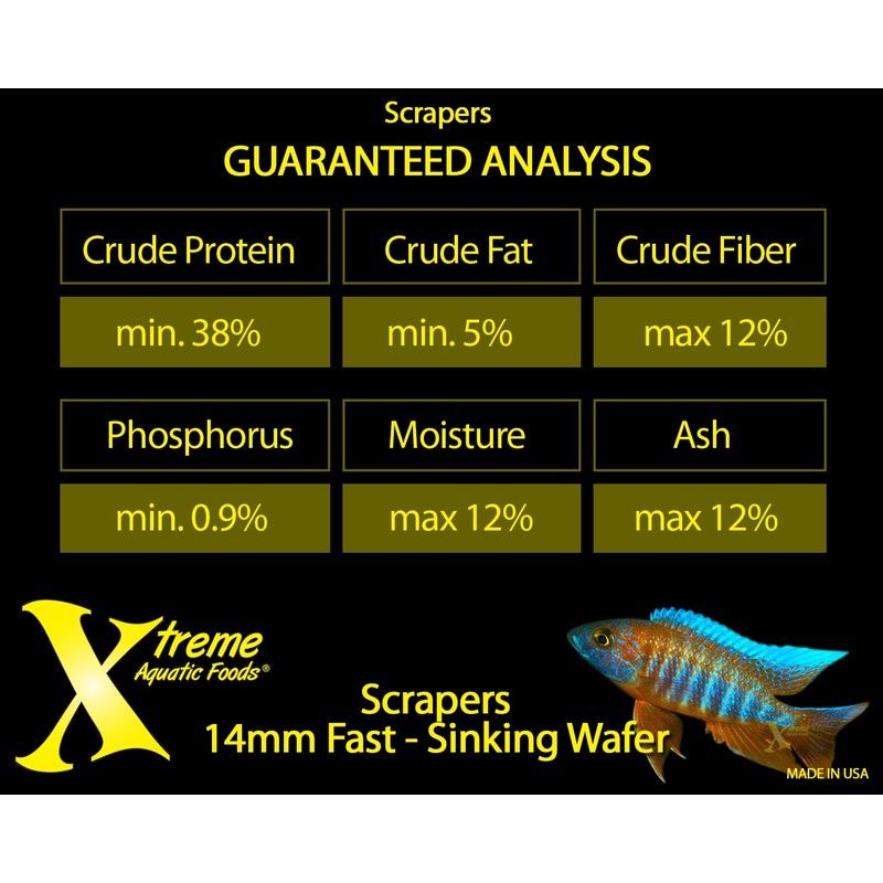 Xtreme Scrapers Wafers - Premium 14mm Fast-Sinking Fish Food –