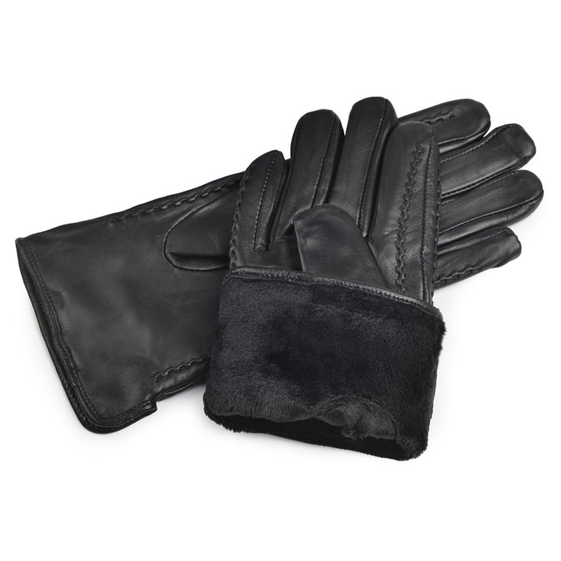Harssidanzar HL001EU Women's Winter Warm Lining Lambskin Leather Gloves Touchscreen