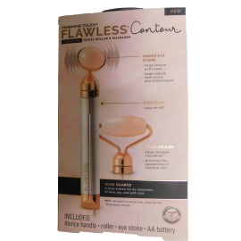 Finishing Touch Flawless Contour Vibrating Facial Roller & Massager Rose Quartz