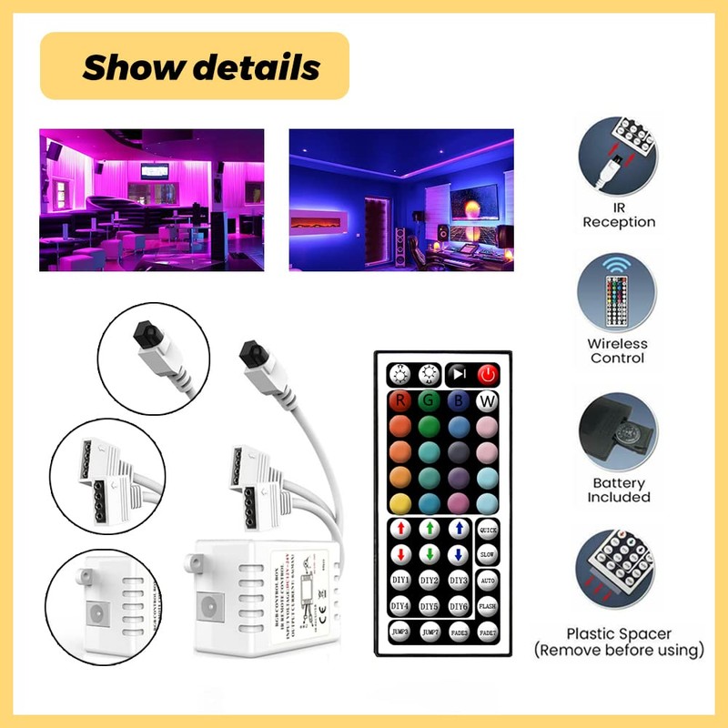 Arotelicht LED Strip Controller RGB with 44 Key IR Remote