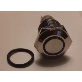 Unbranded Push Button Power Switch Stainless Steel w/BLUE LED Waterproof - 16mm Momentary
