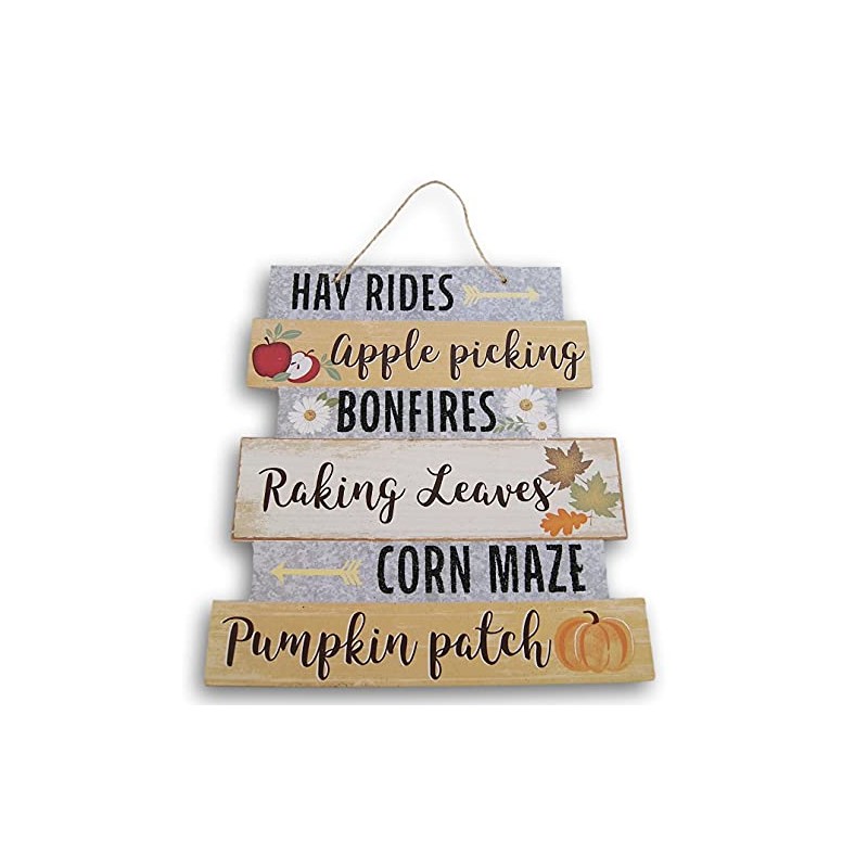 Autumn Decor Sign - Hay Rides, Bonfires, Pumpkin Patch, Leaves