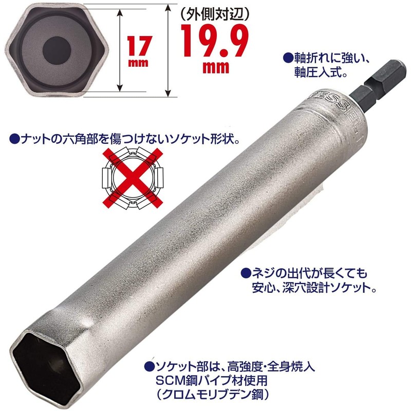 VESSEL KAR201730 Raceway Socket Opposite Side 0.7 x 11.8 inches