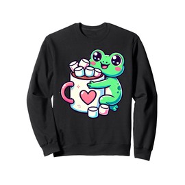 Kawaii Frog Hot Chocolate Marshmallow Sweatshirt