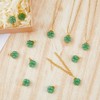 DICOSMETIC 60Pcs Four Leaf Clover Charm Green Shamrock Charm Glass
