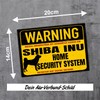 Shiba Inu Japan Warning Security System Door Sign Dog Warning