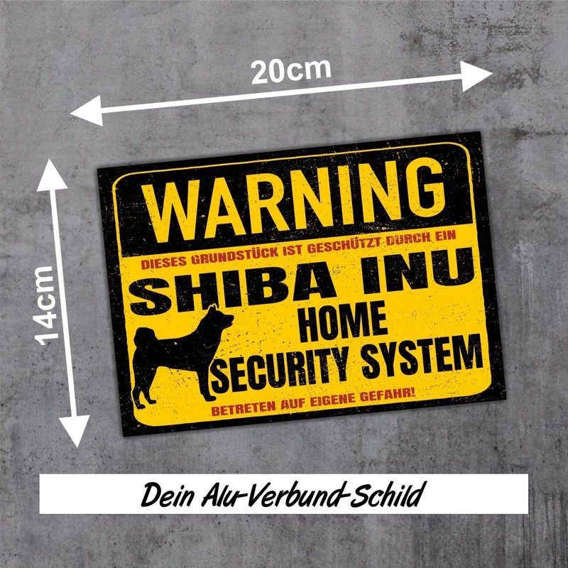 Shiba Inu Japan Warning Security System Door Sign Dog Warning