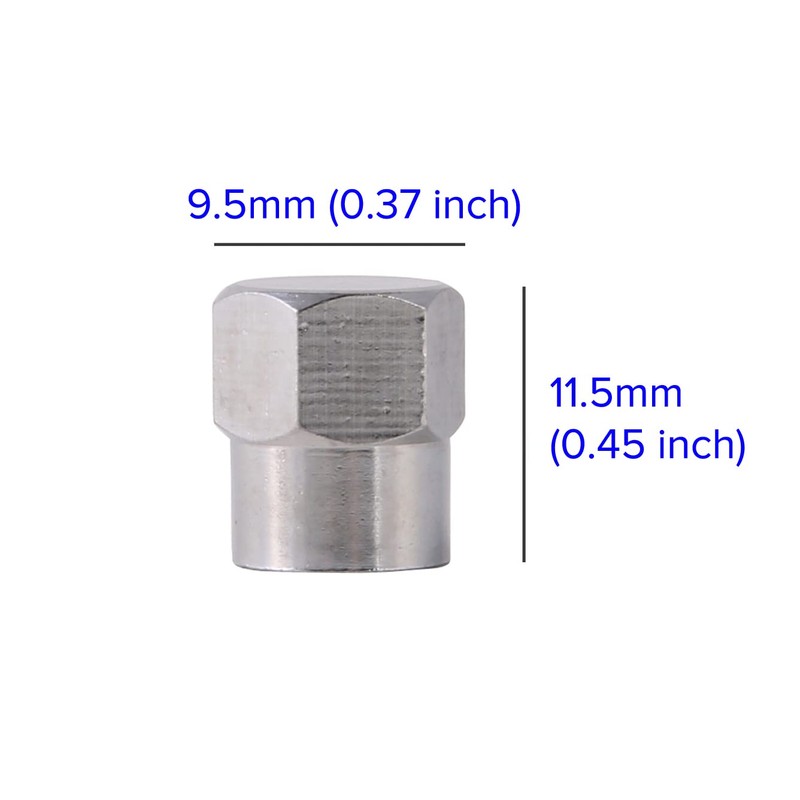 RockTrix - 4 Pieces - Silver Brass Valve Stem Caps