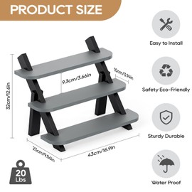 WHEARTED Wooden Display Riser Stand, Cologne Organizer for Men - Farmhouse Rustic Table Riser for Jewelry, Perfume, Cupcakes, Vendor Booths, Spices & Home Decor（Grey）