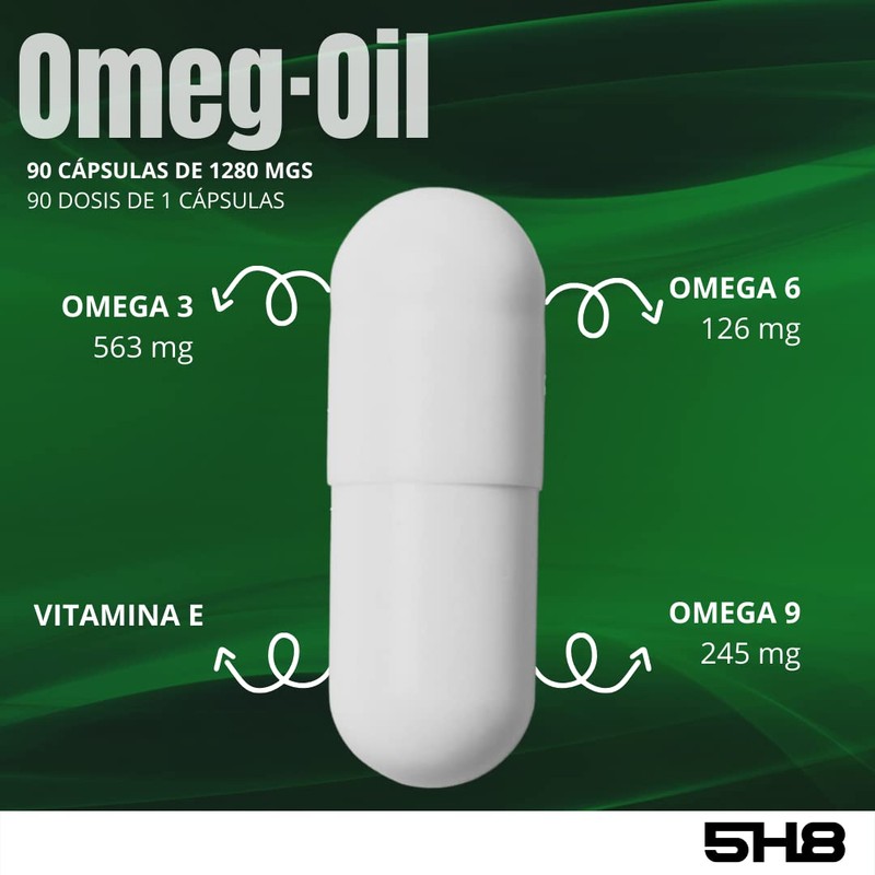5H8 | Omega Oil - Omegas 3-6-9, Aceite de linaza,