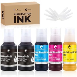 Hiipoo Hiipoo 580ML Sublimation Ink Refilled Bottlescompatible for ET2400 ET2720 ET2760 ET2750 ET4800 ET-2800 ET-2803 ET-2850 Inkjet Printers Heat Press Transfer on Mugs T-Shirts