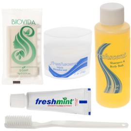 Moda West 24 Teen Hygiene Kits - Bulk Case of Wholesale Toiletry Kits for Men, Women, Travel, Charity, Homeless Shelters, Bathroom Essential, Includes Shampoo, Deodorant, Toothpaste & More, 24 Pack