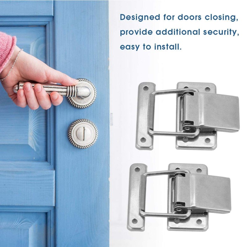 4Pcs Stainless Steel Hardware Cabinet Case Spring Loaded Latch Catch