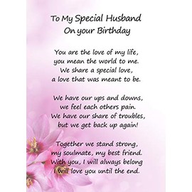 Romantic Birthday Verse Poem Card (Special Husband)