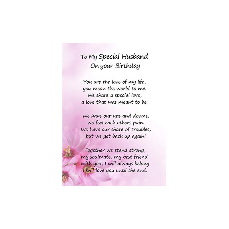 Romantic Birthday Verse Poem Card (Special Husband)