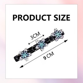 Pack of 6 Sparkling Crystal Hair Clips with Rhinestones and Double Braided Crystal Hair Clips for Women and Girls