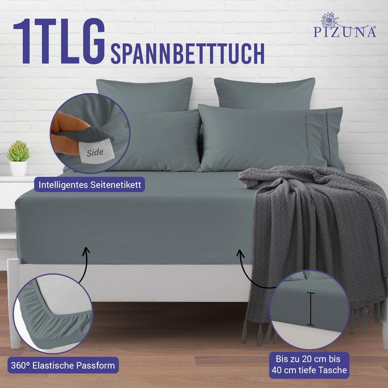 Pizuna Fitted Sheet 90 x 200 cm - 100 x