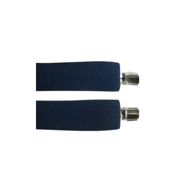 Men's fully adjustable Clip on Braces/Suspenders, 3.5cm - Navy Blue