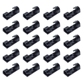 prendre PR-CODEHOL-20-BK Cable Holder Cable Clip Double Sided Tape Desk PC Storage Organization Cord Fixing Hook Stopper Wire Management ()