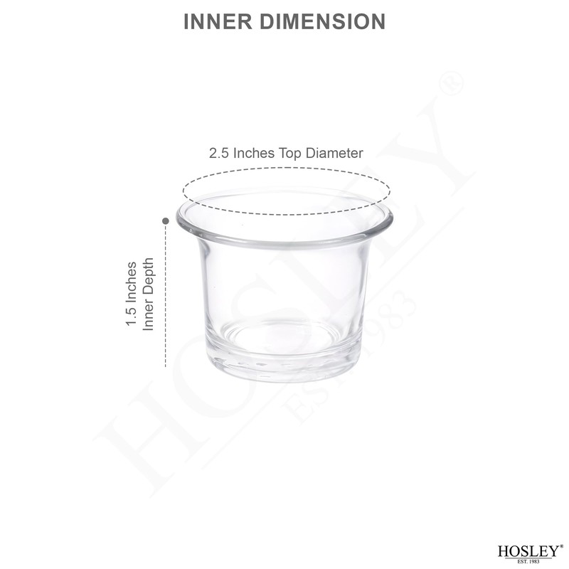 Hosley 2.5 Inch Diameter Clear Glass Oyster Tea Light Holders