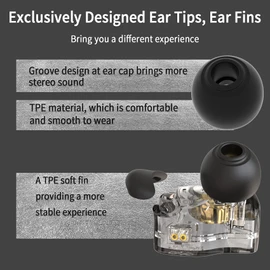 Yinyoo CCZ Melody In-Ear-Monitors Hybrid 1BA 1DD HiFi Earphone, Deep Bass Lightweight In-Ear Earphone IEM with 4N OFC Cable for Musician/Drummer/Bassist/Guitarist(Clear Black, with mic)