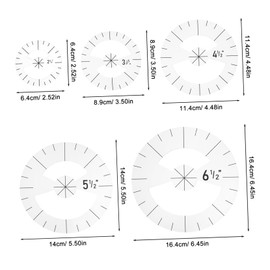 LALAFINA 5Pcs Acrylic Quilting Ruler Set Durable DIY Patchwork Template Ruler for Sewing and Cutting Markings for Precise Measurements for Quilting and Craft Projects