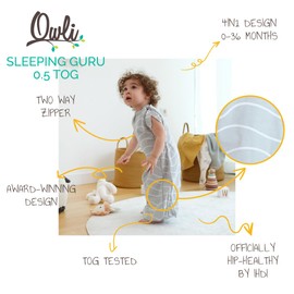 Owli Sleeping Guru Swaddle & Sleeping Bag (0.5 Tog, Wave)