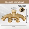 4 Way Garden Hose Splitter, Heavy Duty Hose Connector 3/4",