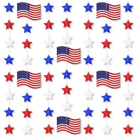 MARFOREVER 41Ft 5 Pcs Patriotic Star America Flag Garland Red White Blue Glitter Streamers 4th of July Hanging Garlands for Independence Day Labor Veterans Day Memorial Day Party Decorations Supplies